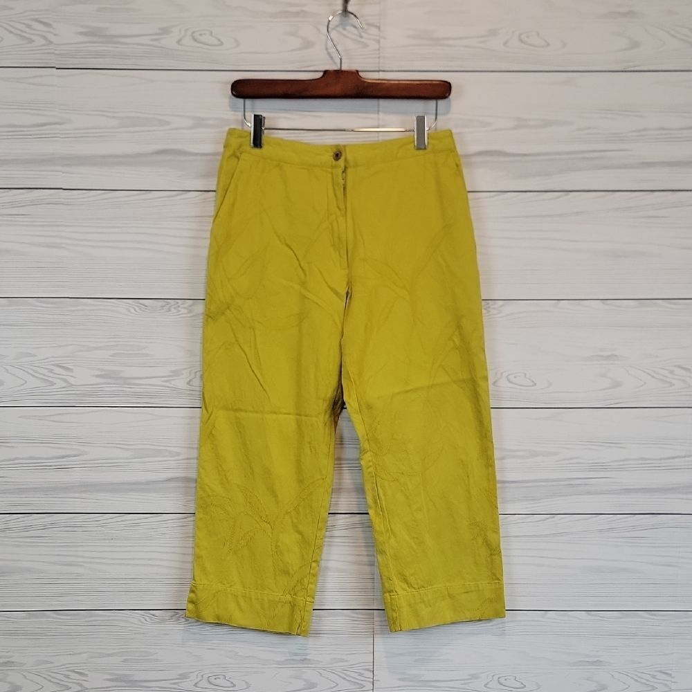 Banana Bay Cropped Casual in Bright Yellow Resortwear Tropical Womens Size S